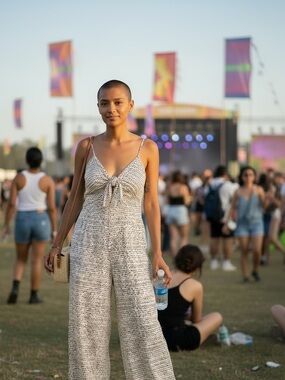 Aura Cream Printed Tie-Front Wide-Leg Jumpsuit